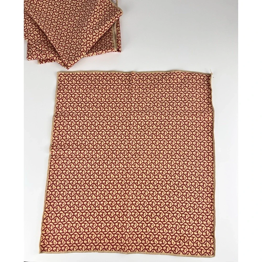 P Kaufmann Fabric Monkey Cloth Napkins SET of 6 Yellow Red Whimsy Maximalist